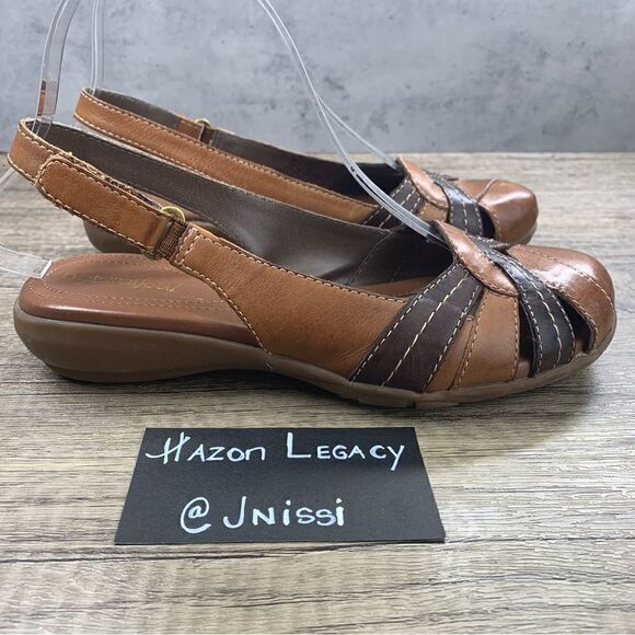 Natural Soul ~Women’s~”CIVIL”~ Brown Leather Slingback Sandal~Size 6.5 - Picture 2 of 9